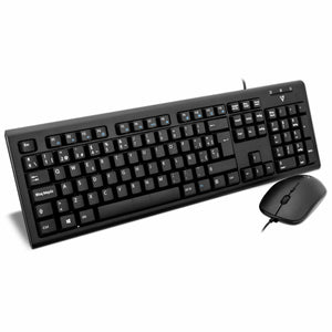 clavier et souris V7 CKU200ES Espagnol QWERTY