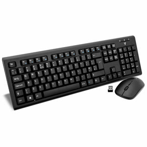 clavier et souris V7 CKW200UK Noir Anglais QWERTY