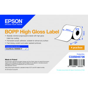 Etiquettes pour Imprimante Epson C33S045736 Brillant Ø 70 mm (4 Unités)