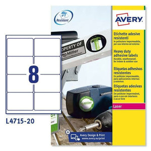 Drucker-Etiketten Avery L4515 Weiß 20 Bettlaken 99,1 x 67,7 mm (5 Stück)