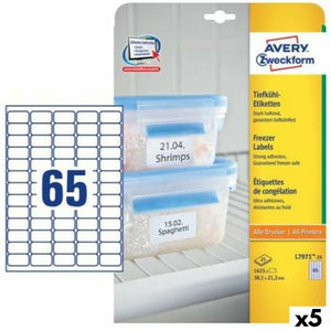 Drucker-Etiketten Avery L7971 Weiß 25 Bettlaken 38,1 x 21,1 mm (5 Stück)