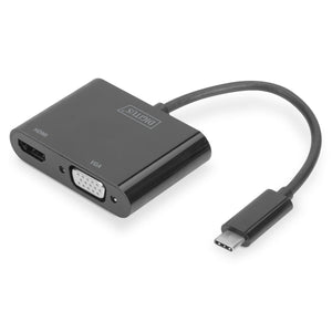 Adaptateur USB C vers VGA/HDMI Digitus DA-70858