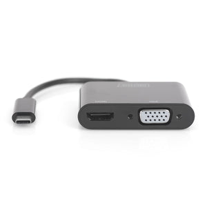 Adaptateur USB C vers VGA/HDMI Digitus DA-70858