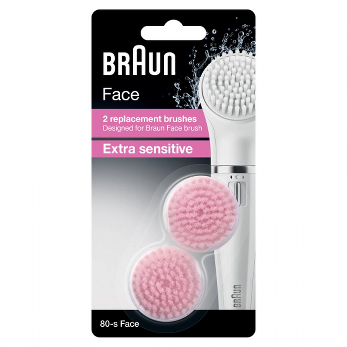 Gesichtsreinigungsbürste Braun Face SE 80-s Refill Rosa 2 Stücke (2 Stück)