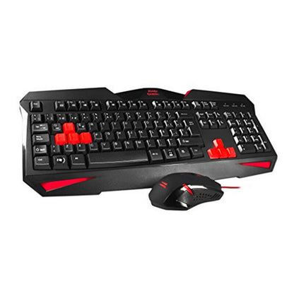 clavier et souris Tacens MCP1 Noir Rouge Monochrome Noir/Rouge Espagnol Qwerty