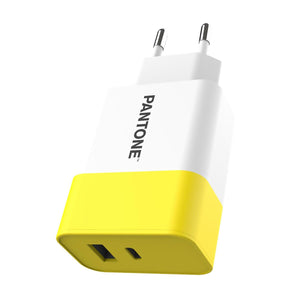 Chargeur mural Pantone PT-PDAC02Y Jaune Blanc 15 W