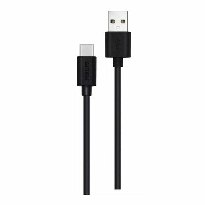 USB A zu USB-C-Kabel Philips DLC3104A/00 Schnelles Laden 1,2 m Schwarz