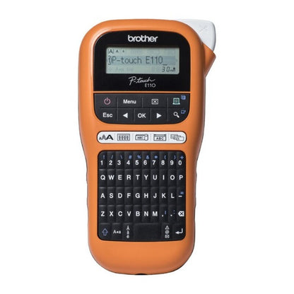 Tragbares, elektrisches Etikettengerät Brother PTE110VP LCD Orange Schwarz/Orange