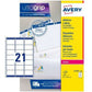 Etiquettes pour Imprimante Avery L7160 Blanc 100 Volets 63,5 x 38,1 mm (5 Unités)