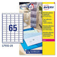 Étiquettes adhésives Avery Transparent 210 x 297 mm 38,1 x 21,2 mm