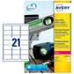 Drucker-Etiketten Avery Weiß 20 Bettlaken 63,5 x 38,1 mm (5 Stück)