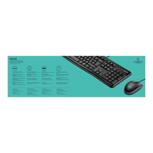 Keyboard Logitech Desktop MK120 QWERTY Black Portuguese