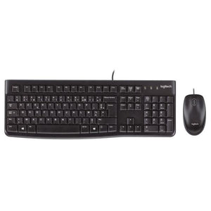 Keyboard and Optical Mouse Logitech Desktop MK120 Black Qwerty US