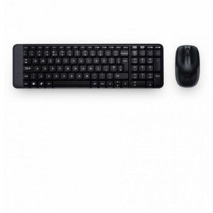 Tastatur mit Drahtloser Maus Logitech 920-003159 Schwarz Qwerty Spanisch