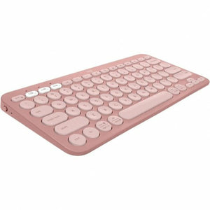 Drahtlose Tastatur Logitech Pebble Keys 2 K380s Qwerty Spanisch Rosa