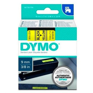 Ruban Laminé pour Etiqueteuses Dymo D1 40918 9 mm LabelManager™ Noir Jaune (5 Unités)