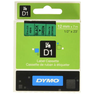 Ruban Laminé pour Etiqueteuses Dymo D1 45019 12 mm LabelManager™ Vert Noir (5 Unités)