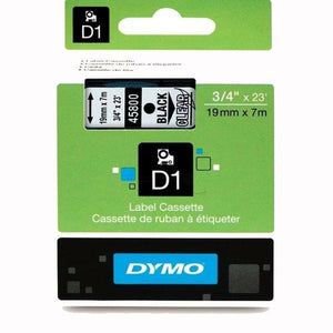 Ruban Laminé pour Etiqueteuses Dymo D1 45800 LabelManager™ Noir Transparent (5 Unités)