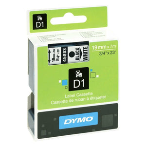 Ruban Laminé pour Etiqueteuses Dymo D1 45803 LabelManager™ Blanc Noir (5 Unités)