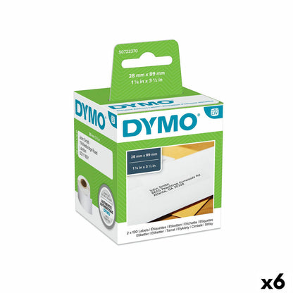 Drucker-Etiketten Dymo 99010 28 x 89 mm LabelWriter™ Weiß Schwarz (6 Stück)