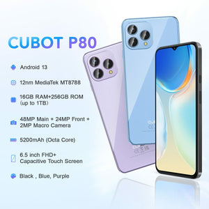 Smartphone Cubot P80 8 GB RAM 6,6" 256 GB Blau