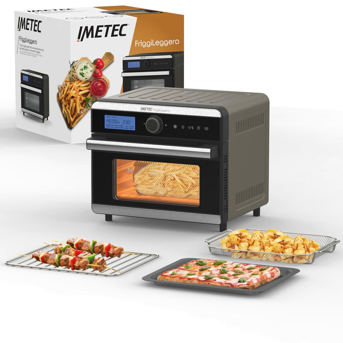 No-Oil Fryer IMETEC FRIGGI LEGGERO Black Grey 1550 W