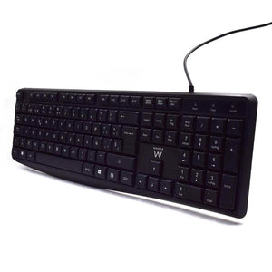 Keyboard Ewent EW3001 Black Spanish Qwerty