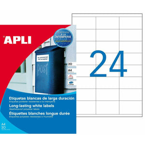 Drucker-Etiketten Apli 20 Bettlaken Weiß 64,6 x 33,8 mm