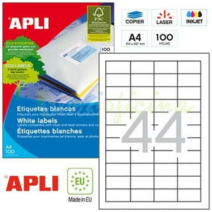 Étiquettes adhésives Apli 581285 100 Volets 48,5 x 25,4 mm Blanc