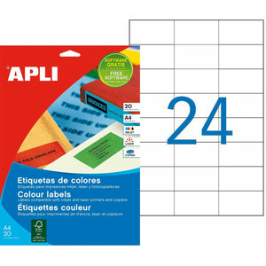 Drucker-Etiketten Apli Blau 70 x 37 mm