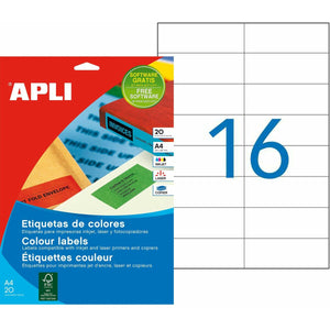 Etiquettes pour Imprimante Apli    Jaune 105 x 37 mm