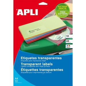 Étiquettes adhésives Apli Transparent 10 Volets 48,5 x 25,4 mm