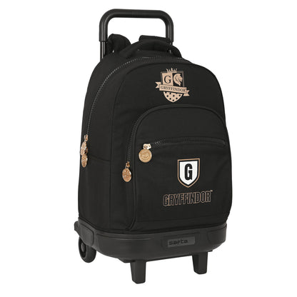 School Rucksack with Wheels Harry Potter Bravery 33 x 45 x 22 cm Black