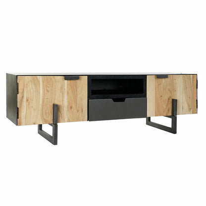 Meubles de télévision DKD Home Decor Noir Métal Acacia (165 x 40 x 50 cm)