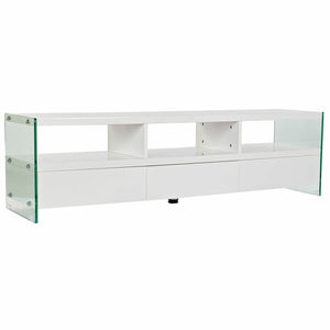 TV furniture DKD Home Decor White Crystal MDF (160 x 45 x 40 cm)