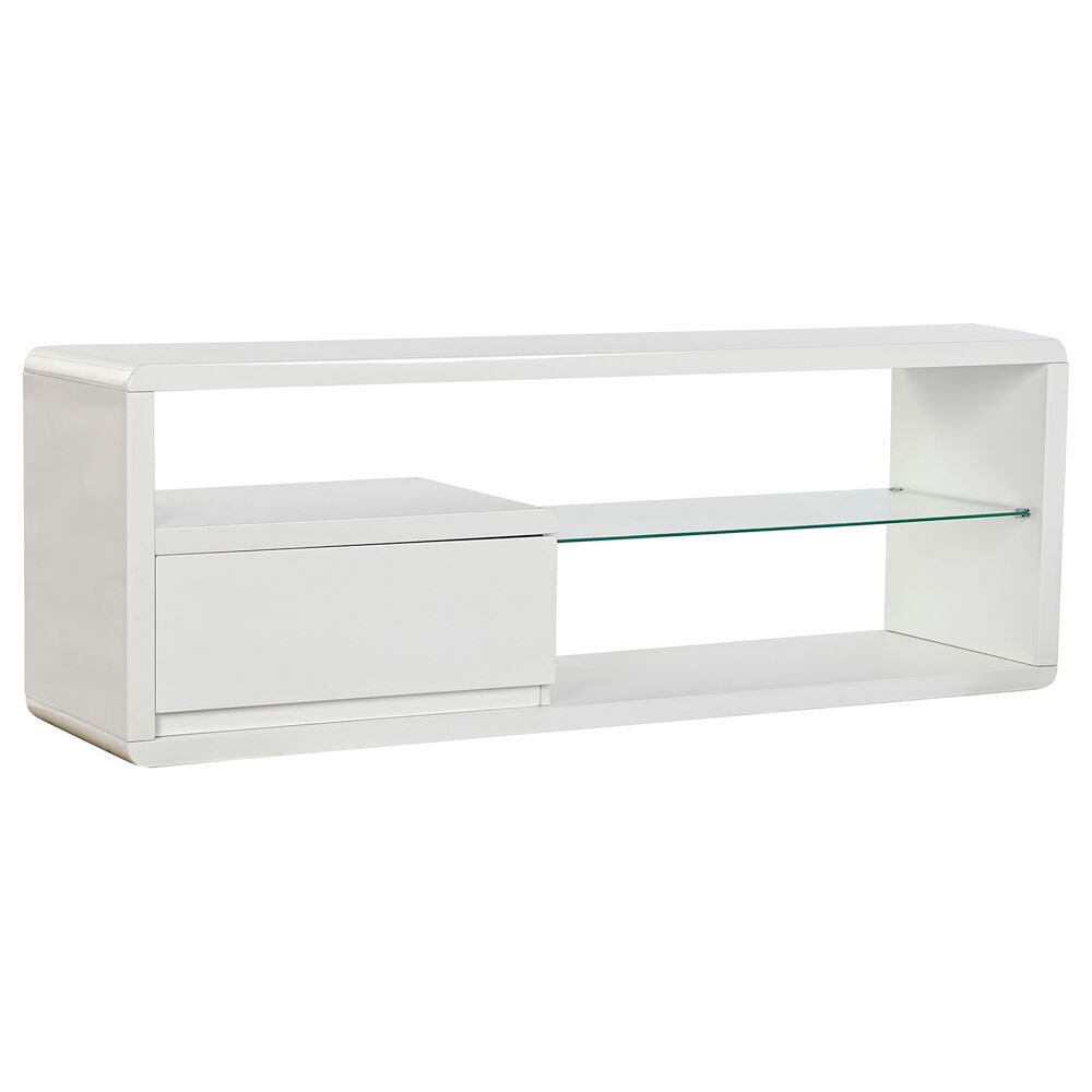 Meubles de télévision DKD Home Decor Blanc Verre 140 x 40 x 50 cm Bois MDF