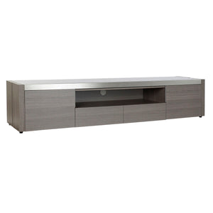 TV-Möbel DKD Home Decor Grau Aluminium Kristall Eg Verre trempé 200 x 45 x 42 cm