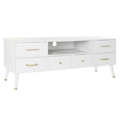 TV furniture DKD Home Decor White Metal MDF (140 x 52 x 40 cm)