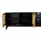 TV furniture DKD Home Decor Black Fir Rattan (160 x 65 x 38 cm)