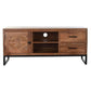 TV furniture DKD Home Decor Brown Teak Metal (125 x 40 x 55 cm)