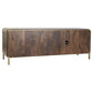 Meubles de télévision DKD Home Decor Marron Acier Bois de manguier (140 x 40 x 48 cm)