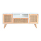 TV furniture DKD Home Decor 120 x 30 x 50 cm White Rattan Paolownia wood