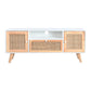 TV-Möbel DKD Home Decor 120 x 30 x 50 cm Weiß Rattan Paulonia-Holz