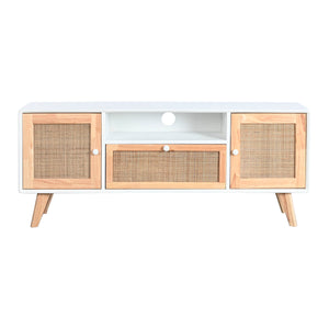 TV-Möbel DKD Home Decor 120 x 30 x 50 cm Weiß Rattan Paulonia-Holz