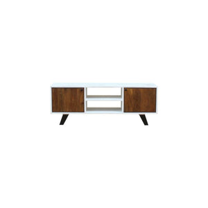 TV furniture DKD Home Decor White 135 x 35 x 40 cm Metal Mango wood