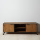 TV furniture CÉSARE 150 x 40 x 49 cm Black Metal Wood Brown