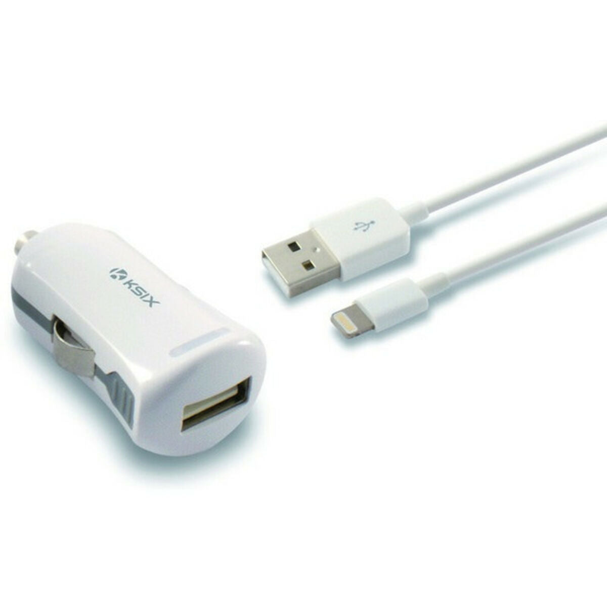 Chargeur USB pour Voiture + Câble Lightning MFi KSIX Apple-compatible 2.4 A