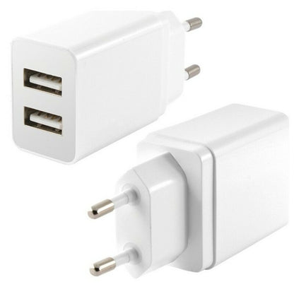 Wall Charger KSIX 2 USB 2.4A White