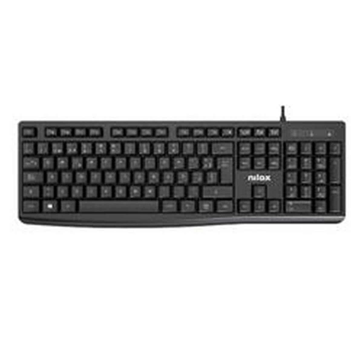 Tastatur Nilox NXKBE000013 Schwarz Qwerty Spanisch