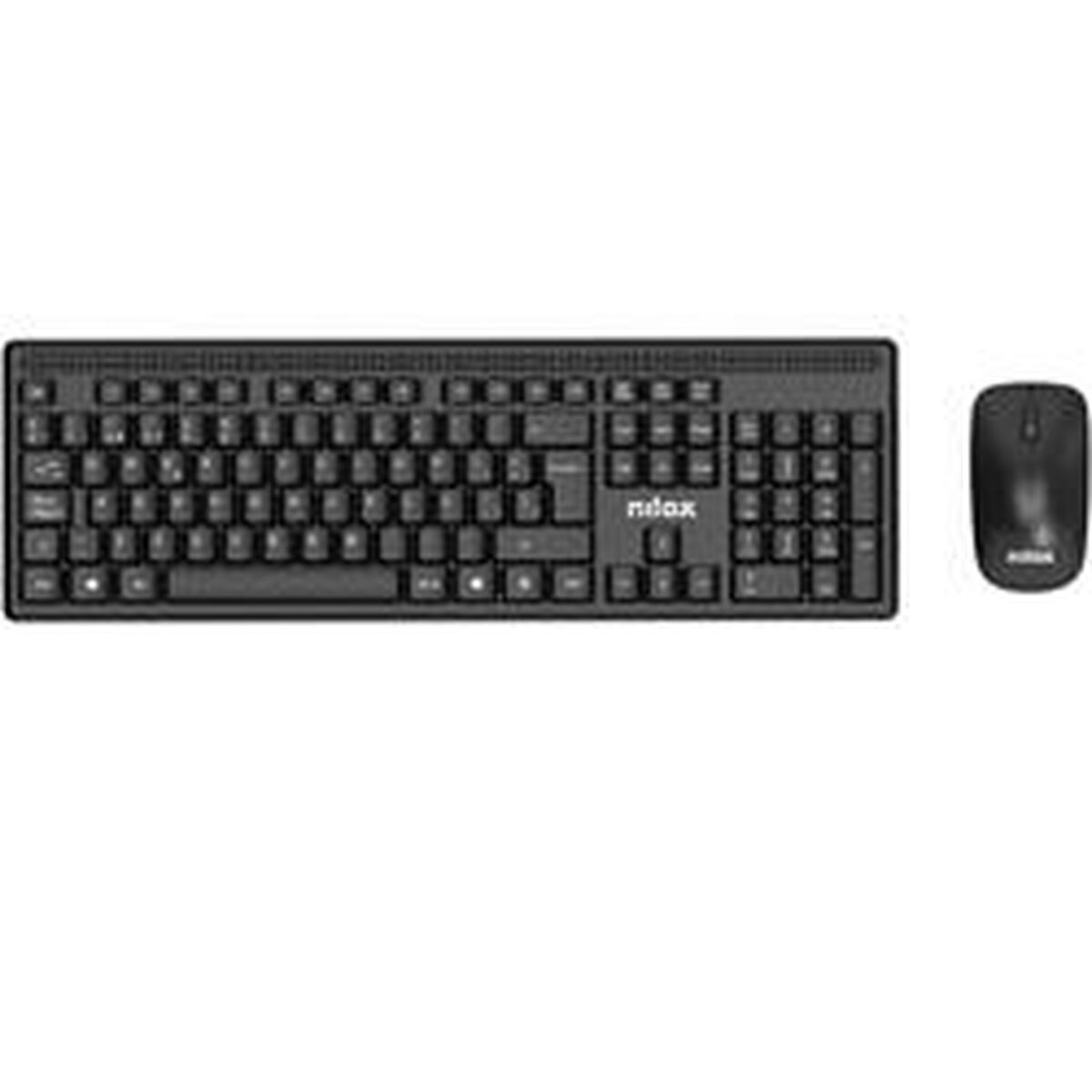 Tastatur mit Maus Nilox NXKMWE011 Schwarz Qwerty Spanisch